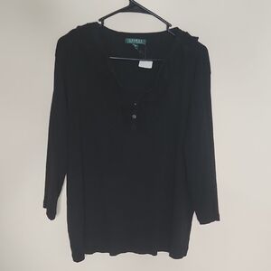 Ruffled Collar Ralph Lauren Long Sleeve Top